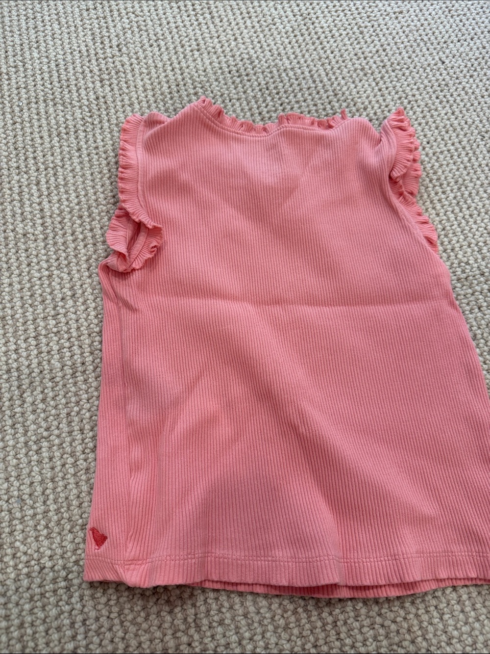 Pink Chicken Coral Pink Ribbed Ruffle Tank Top - Picture 3 of 3